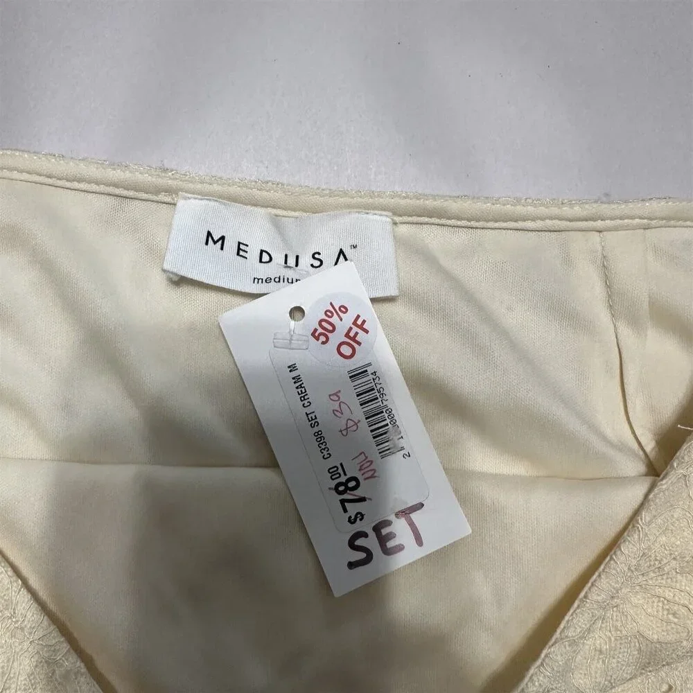 Medusa Skirt Lace Cream Beige Medium Mini Short New
